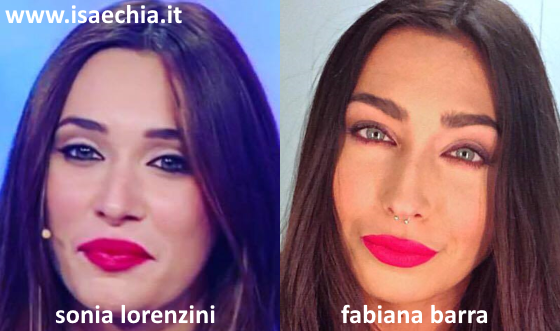 Somiglianza tra Fabiana Barra e Sonia Lorenzini