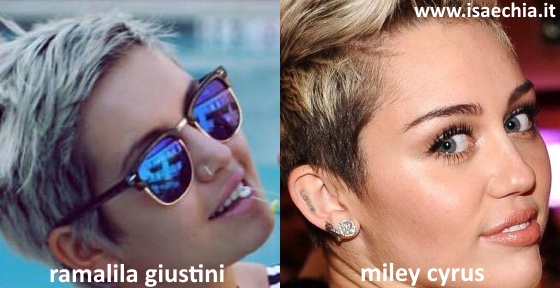 Somiglianza tra Rama Lila Giustini e Miley Cyrus