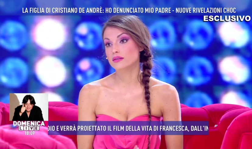 Francesca De André e la rivelazione shock a ‘Domenica Live’: “Mio padre Cristiano ha massacrato di botte mia sorella! Daniele Interrante? Se non fosse stato per la sua superficialità…” preview