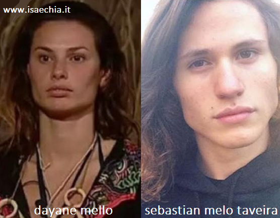 Somiglianza tra Dayane Mello e Sebastian Melo Taveira