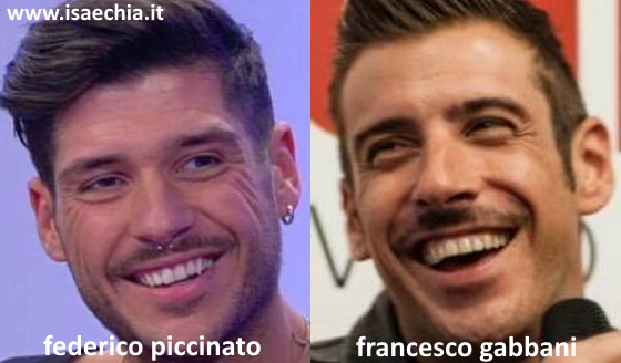 Somiglianza tra Federico Piccinato e Francesco Gabbani