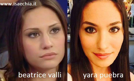 Somiglianza tra Beatrice Valli e Yara Puebra