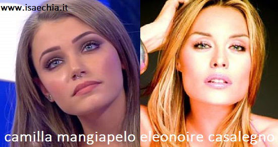 Somiglianza tra Camilla Mangiapelo e Elenoire Casalegno