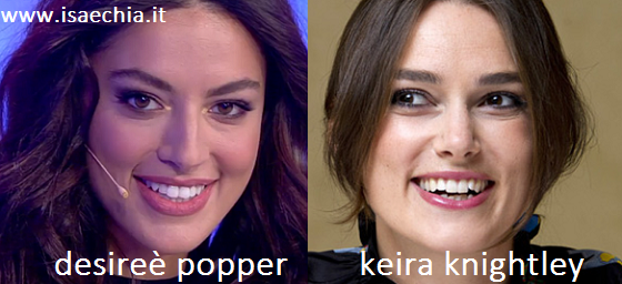 Somiglianza tra Desireè Popper e Keira Knightley