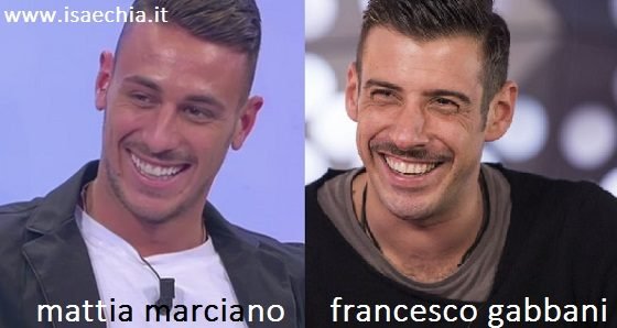Somiglianza tra Mattia Marciano e Francesco Gabbani
