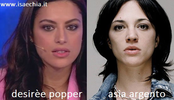 Somiglianza tra Desirèe Popper e Asia Argento