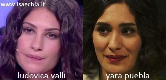 Somiglianza tra Ludovica Valli e Yara Puebla