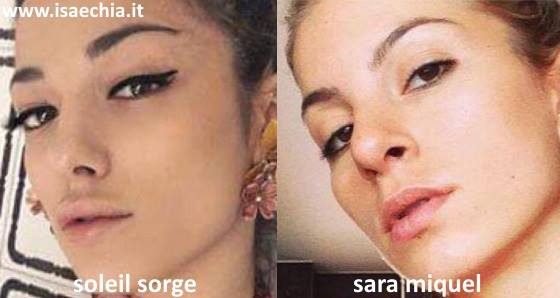 Somiglianza tra Soleil Sorge e Sara Miquel