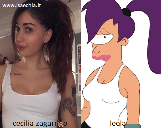 Somiglianza tra Cecilia Zagarrigo e Leela di 'Futurama'