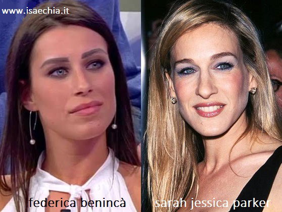 Somiglianza tra Federica Benincà e Sarah Jessica Parker