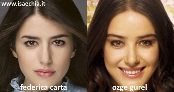 Somiglianza tra Federica Carta e Özge Gürel