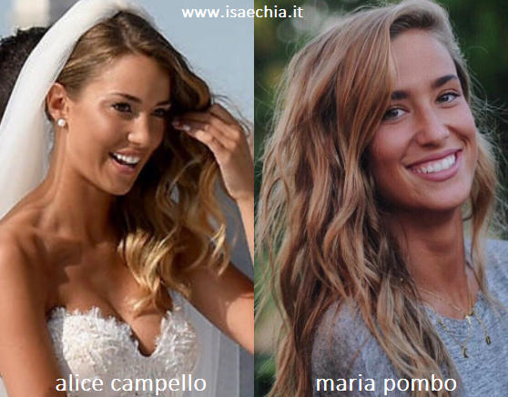 Somiglianza tra Alice Campello e Maria Pombo