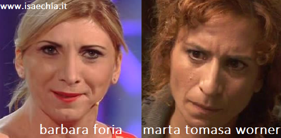 Somiglianza tra Barbara Foria e Marta Tomasa Worner