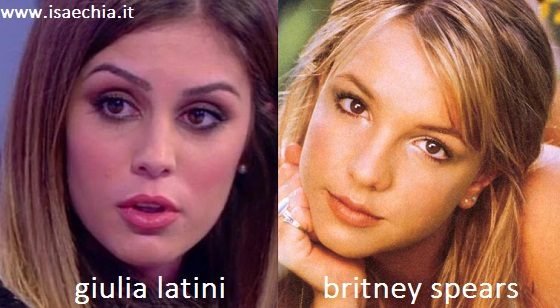 Somiglianza tra Giulia Latini e Britney Spears