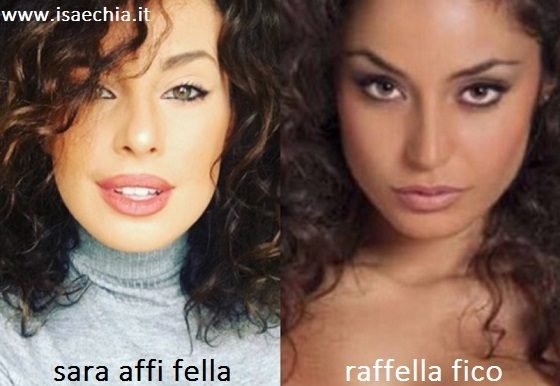 Somiglianza tra Sara Affi Fella e Raffaella Fico