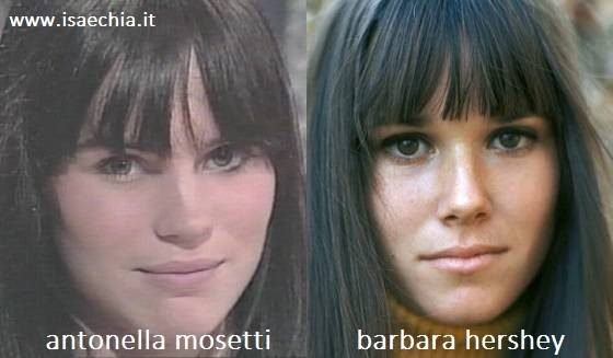 Somiglianza tra Antonella Mosetti e Barbara Hershey