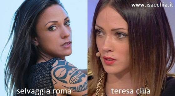 Somiglianza tra Selvaggia Roma e Teresa Cilia