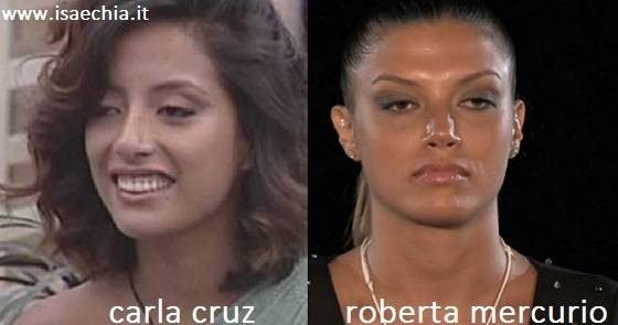 Somiglianza tra Carla Cruz e Roberta Mercurio