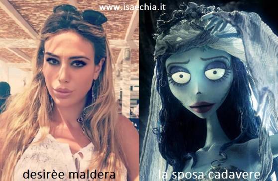 Somiglianza tra Desirèe Maldera e la Sposa Cadavere