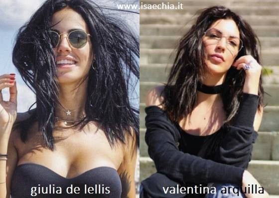 Somiglianza tra Giulia De Lellis e Valentina Arquilla