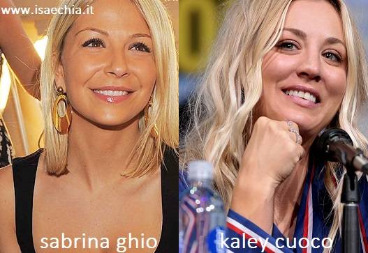 Somiglianza tra Sabrina Ghio e Kaley Cuoco