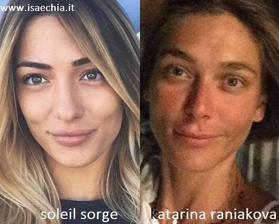 Somiglianza tra Soleil Sorge e Katarina Raniakova