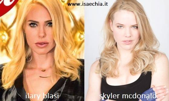 Somiglianza tra Ilary Blasi e Skyler McDonald