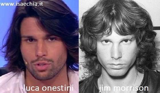 Somiglianza tra Luca Onestini e Jim Morrison