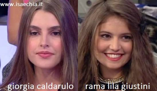 Somiglianza tra Giorgia Caldarulo e Rama Lila Giustini