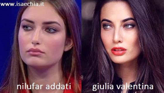 Somiglianza tra Nilufar Addati e Giulia Valentina