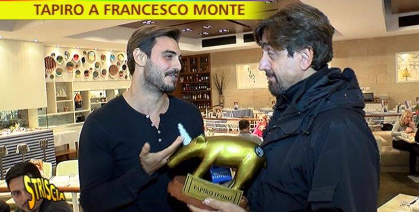 ‘Striscia La Notizia’, Francesco Monte riceve il Tapiro D’Oro article-post