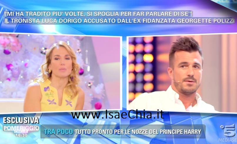 Luca Dorigo ospite a ‘Pomeriggio 5’: “Georgette Polizzi dopo quattro anni ha tempo di pensare ancora a me?” preview