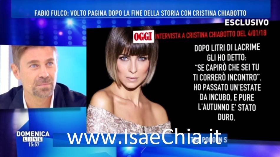 ‘Domenica Live’, Fabio Fulco racconta la sua verità dopo la fine della storia d’amore con Cristina Chiabotto (video)