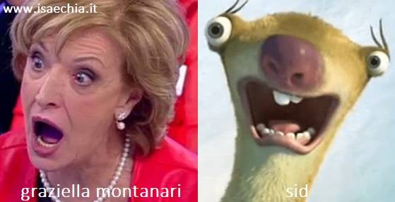 Somiglianza tra Graziella Montanari e Sid de 'L'Era Glaciale'