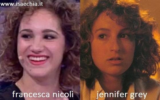 Somiglianza tra Francesca Nicolì e Jennifer Grey