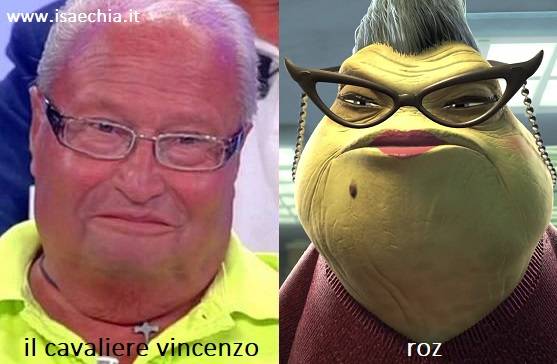 Somiglianza tra Vincenzo e Roz di 'Monsters & Co.'