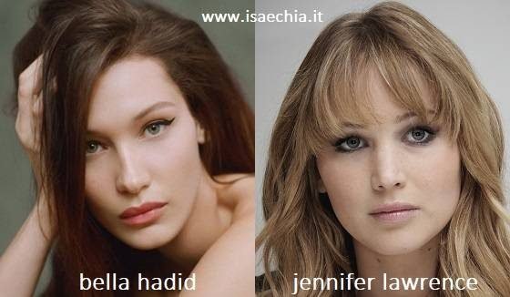 Somiglianza tra Bella Hadid e Jennifer Lawrence