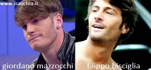 Somiglianza tra Giordano Mazzocchi e Filippo Bisciglia