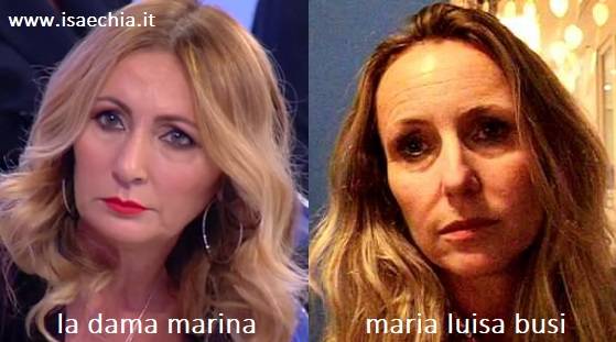Somiglianza tra Marina, dama del Trono over di 'Uomini e Donne', e Maria Luisa Busi