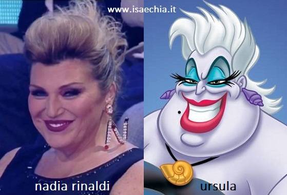 Somiglianza tra Nadia Rinaldi e Ursula de 'La Sirenetta'