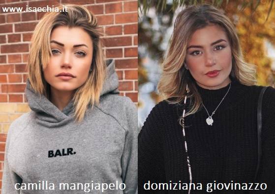 Somiglianza tra Camilla Mangiapelo e Domiziana Giovinazzo