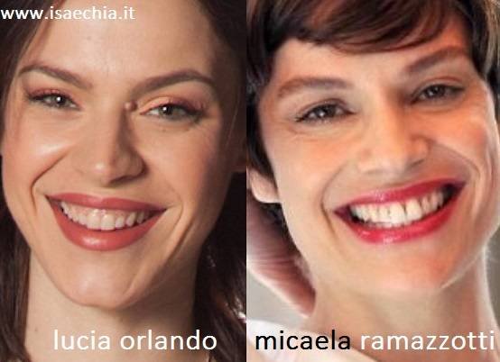 Somiglianza tra Lucia Orlando e Micaela Ramazzotti