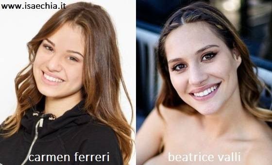 Somiglianza tra Carmen Ferreri e Beatrice Valli
