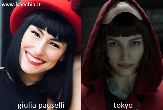 Somiglianza tra Giulia Pauselli e Tokyo de 'La Casa di Carta'