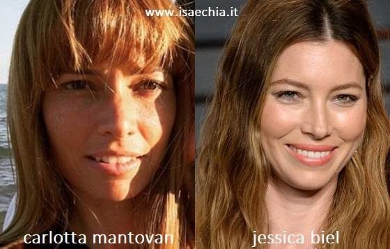 Somiglianza tra Carlotta Mantovan e Jessica Biel