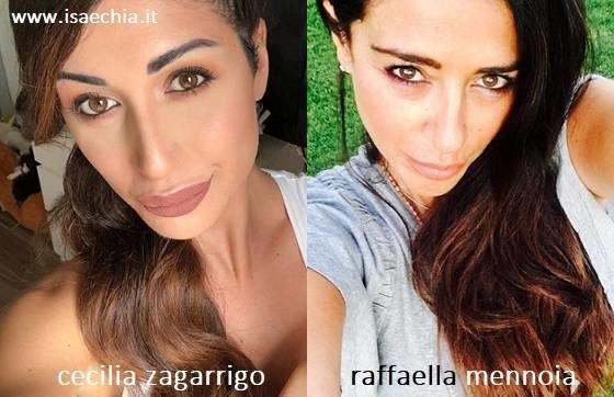 Somiglianza tra Cecilia Zagarrigo e Raffaella Mennoia
