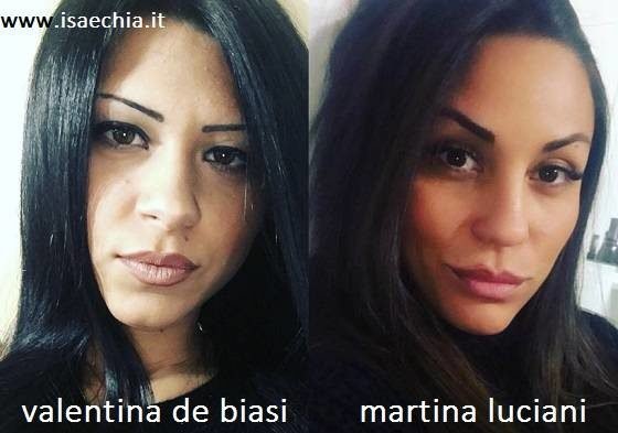 Somiglianza tra Valentina De Biasi e Martina Luciani