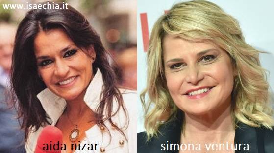 Somiglianza tra Aida Nizar e Simona Ventura