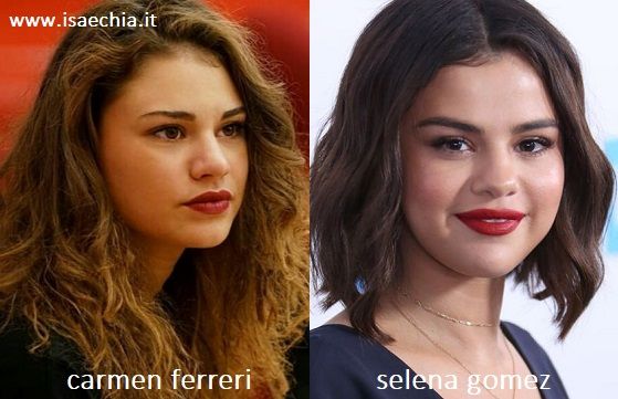 Somiglianza tra Carmen Ferreri e Selena Gomez