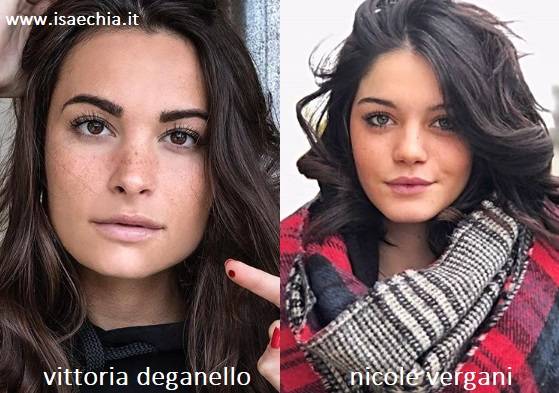 Somiglianza tra Vittoria Deganello e Nicole Vergani